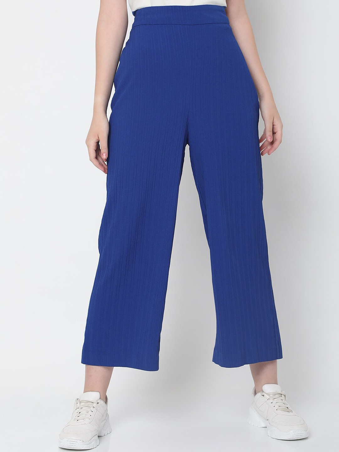 Vero Moda Women Blue Wide Leg Trousers