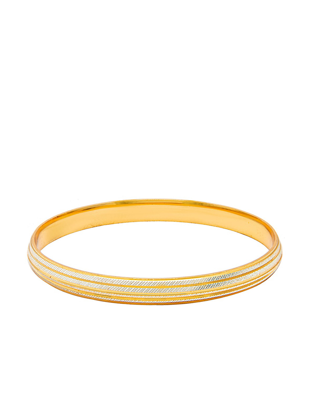 bodha Men Gold Plated Slim Classic Kada- 12 mm