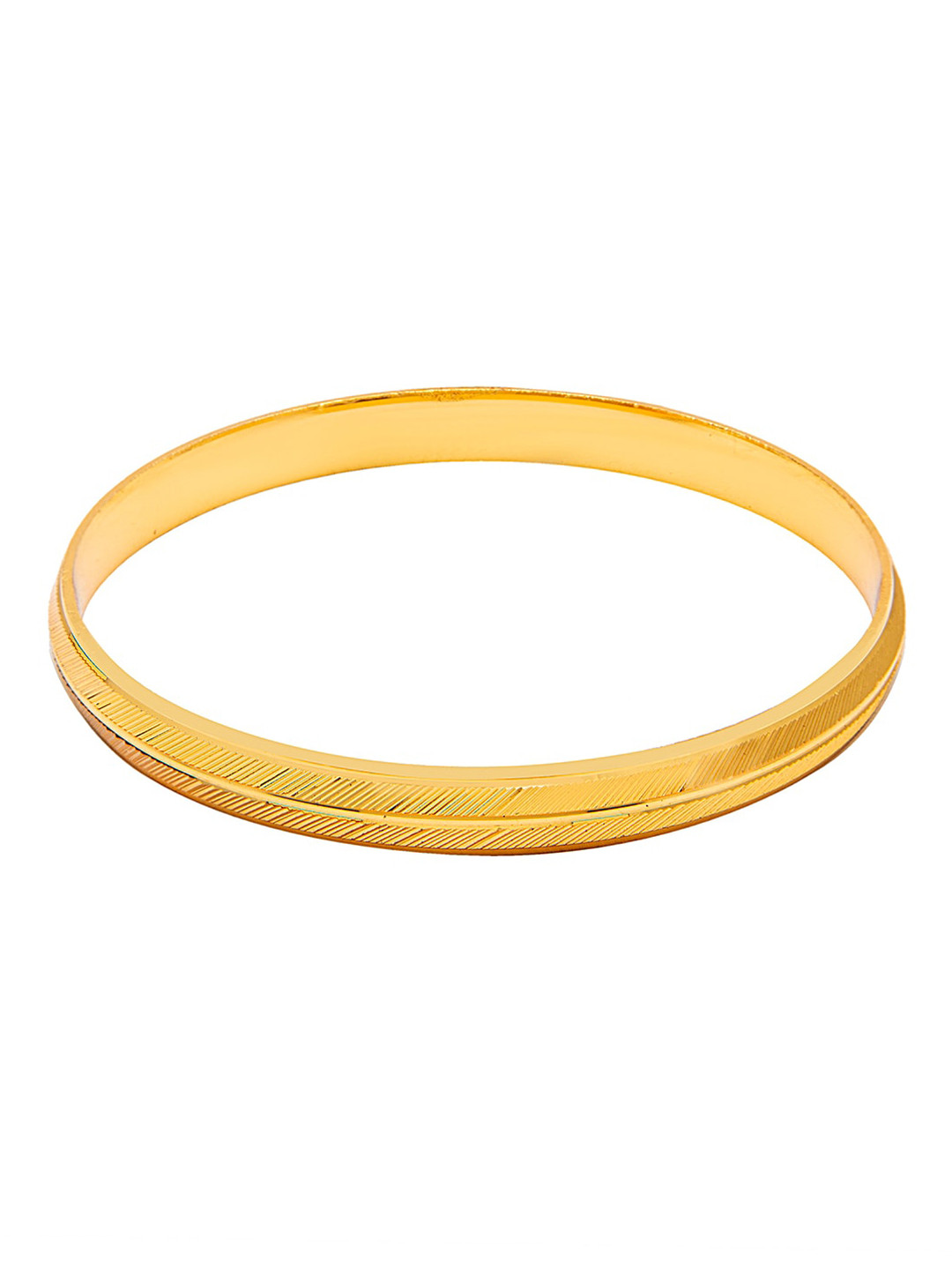 bodha Men Gold Plated Slim Classic Kada- 10 mm
