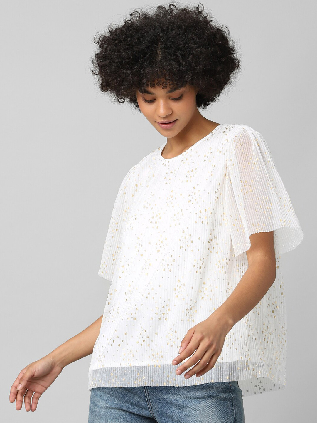 ONLY Women White Self-Design Top