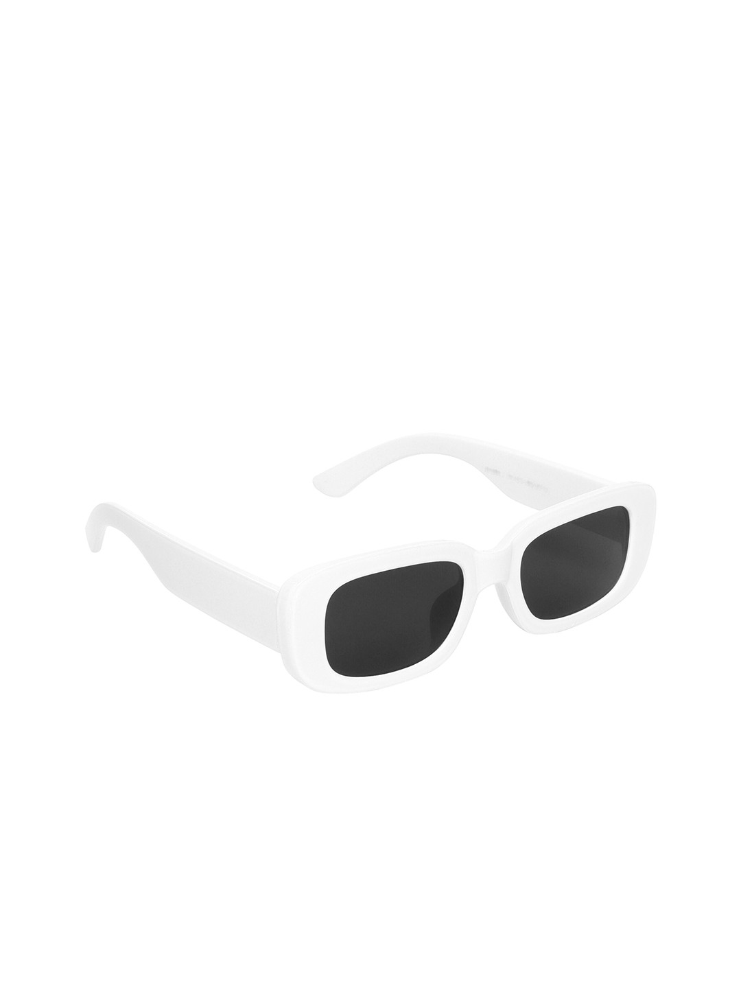 GARTH Unisex Black Lens & White Square Sunglasses with UV Protected Lens