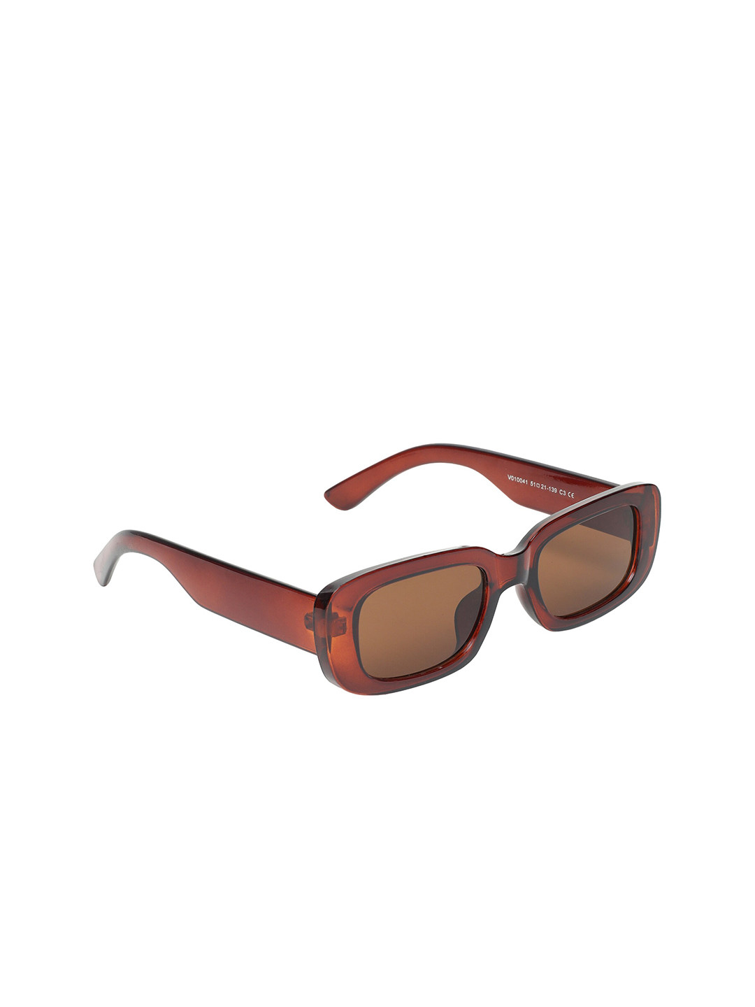 GARTH Unisex Brown Lens & Brown Square Sunglasses with UV Protected Lens