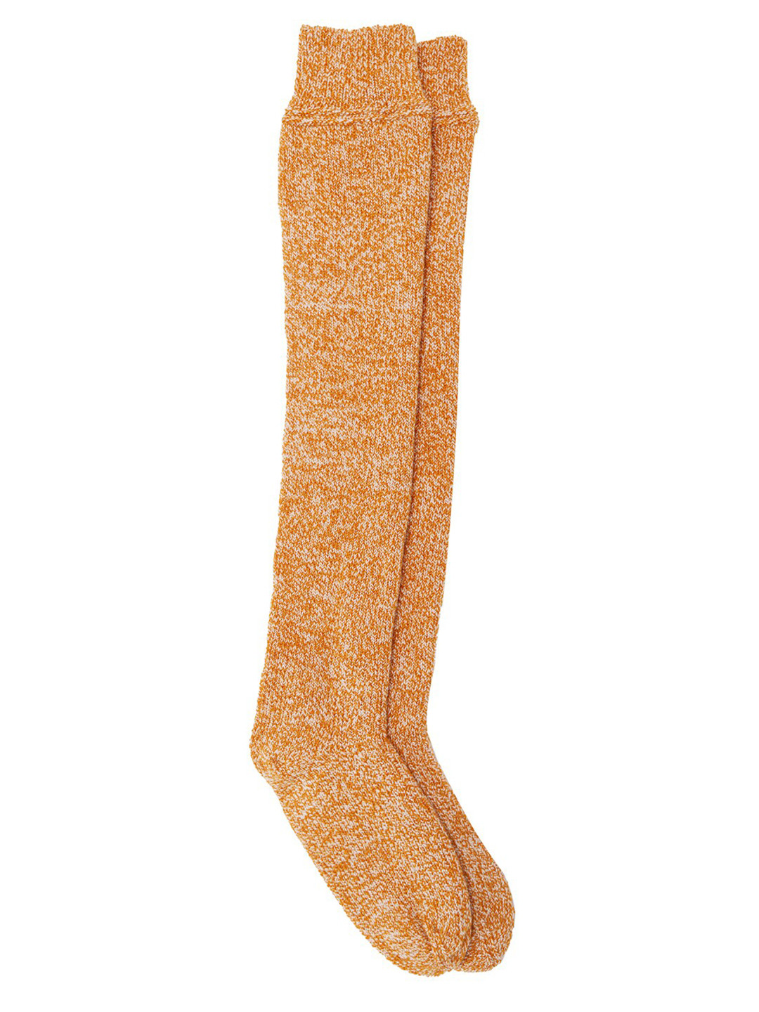 Bharatasya Women's Orange Above-Knee Length Woolen Socks