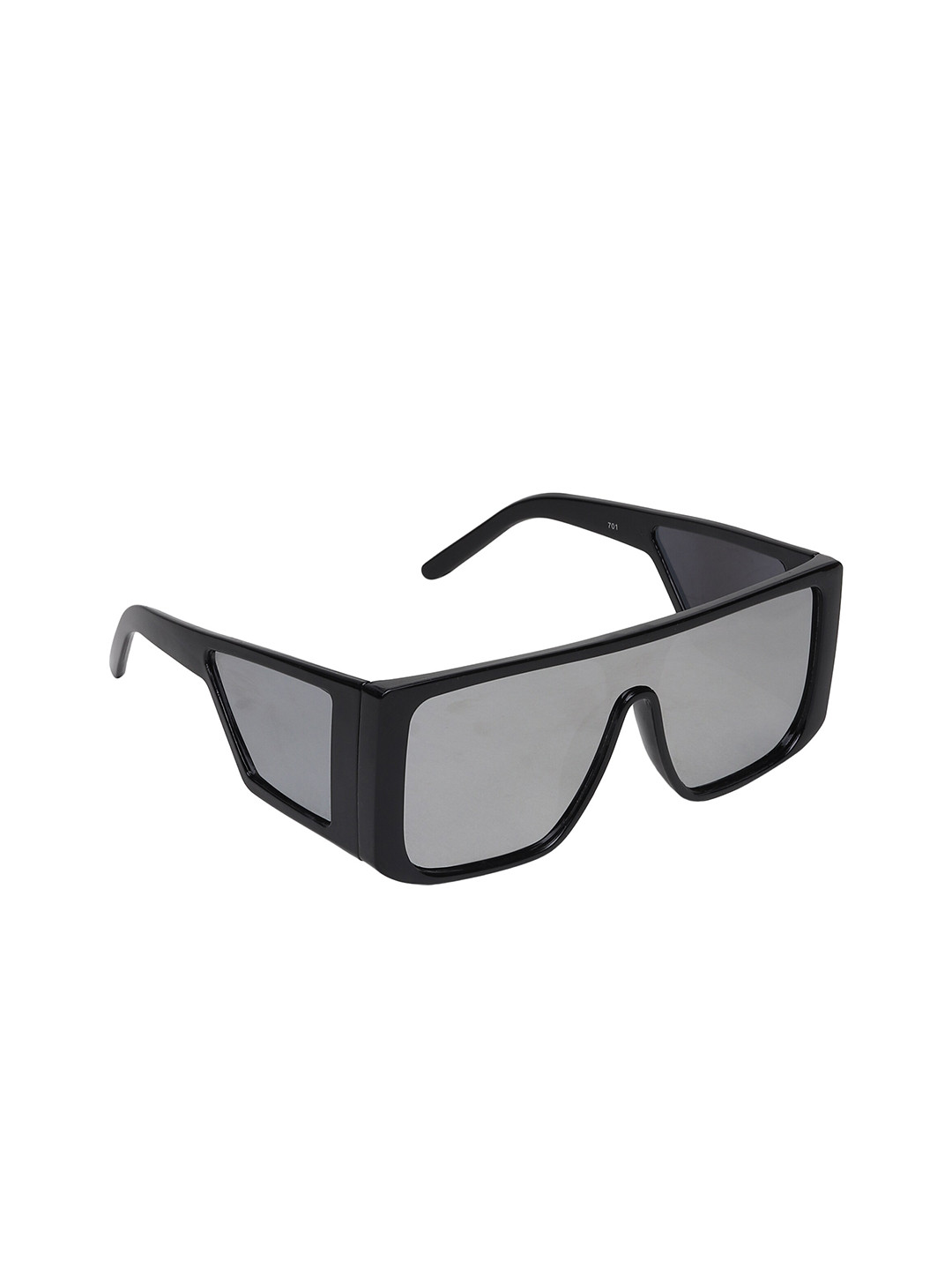 GARTH Unisex Silver Lens & Black Square Sunglasses with UV Protected Lens