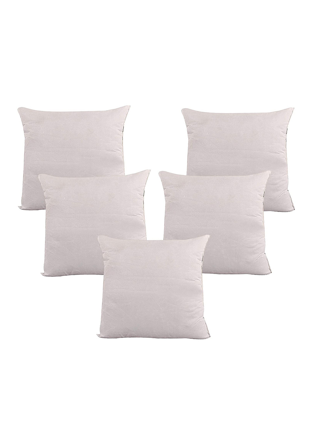 Pum Pum Set Of 5 White Solid Square Cushion Fillers