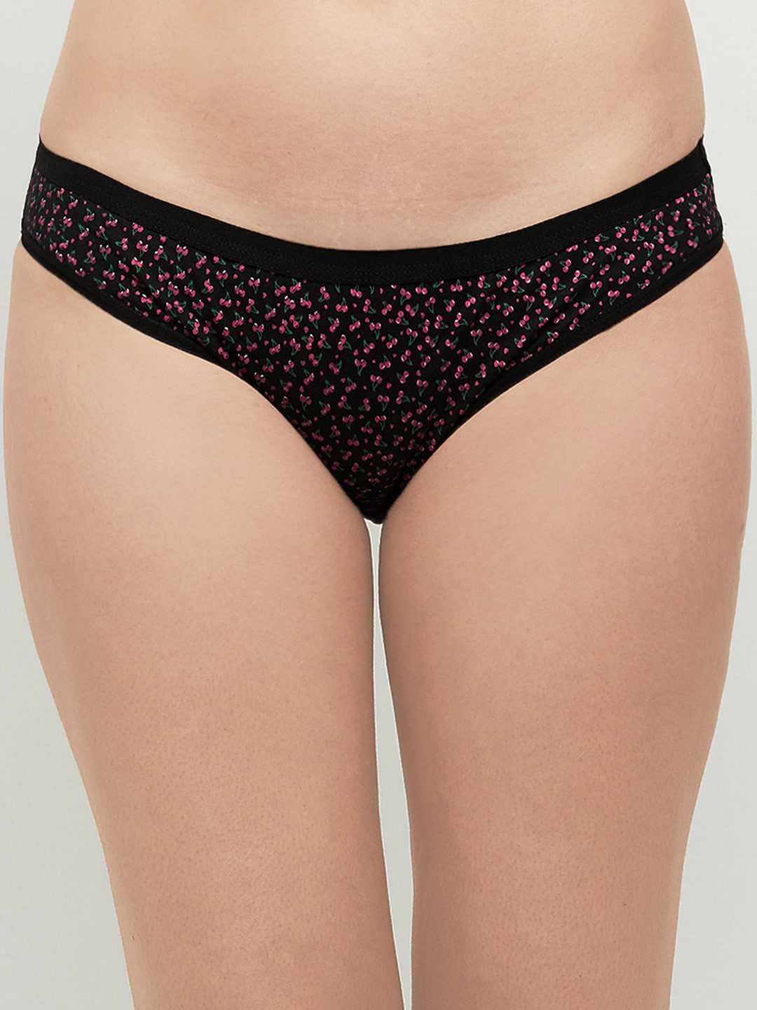 max Women Black & Pink Printed Cotton Brief
