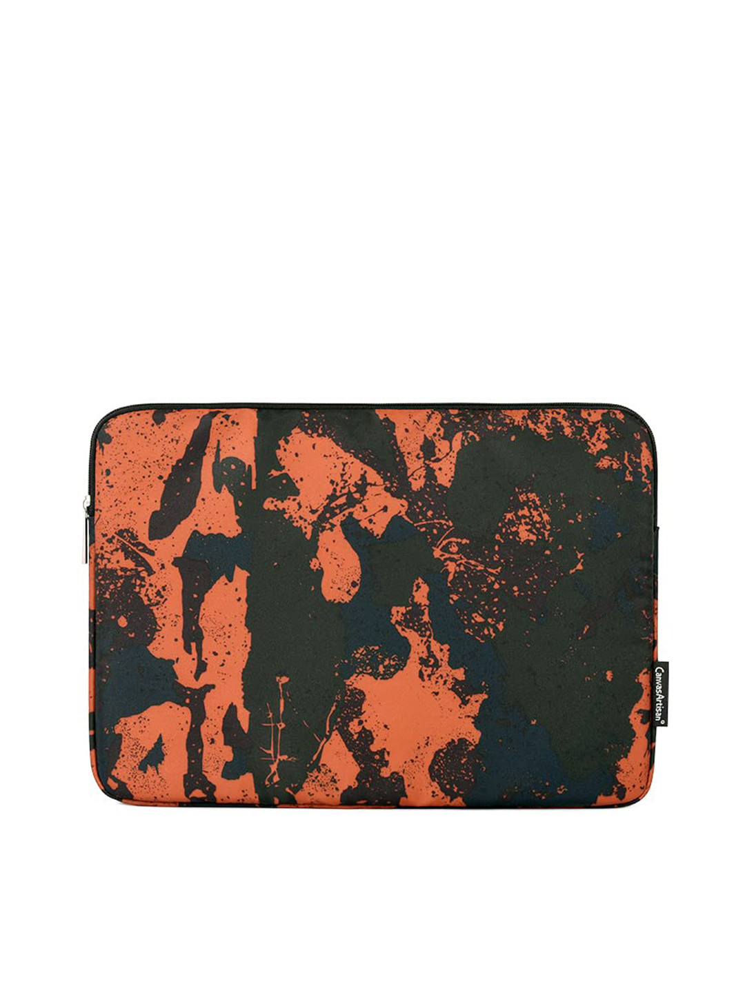 Red Lemon Unisex Orange & Black Printed Laptop Sleeve
