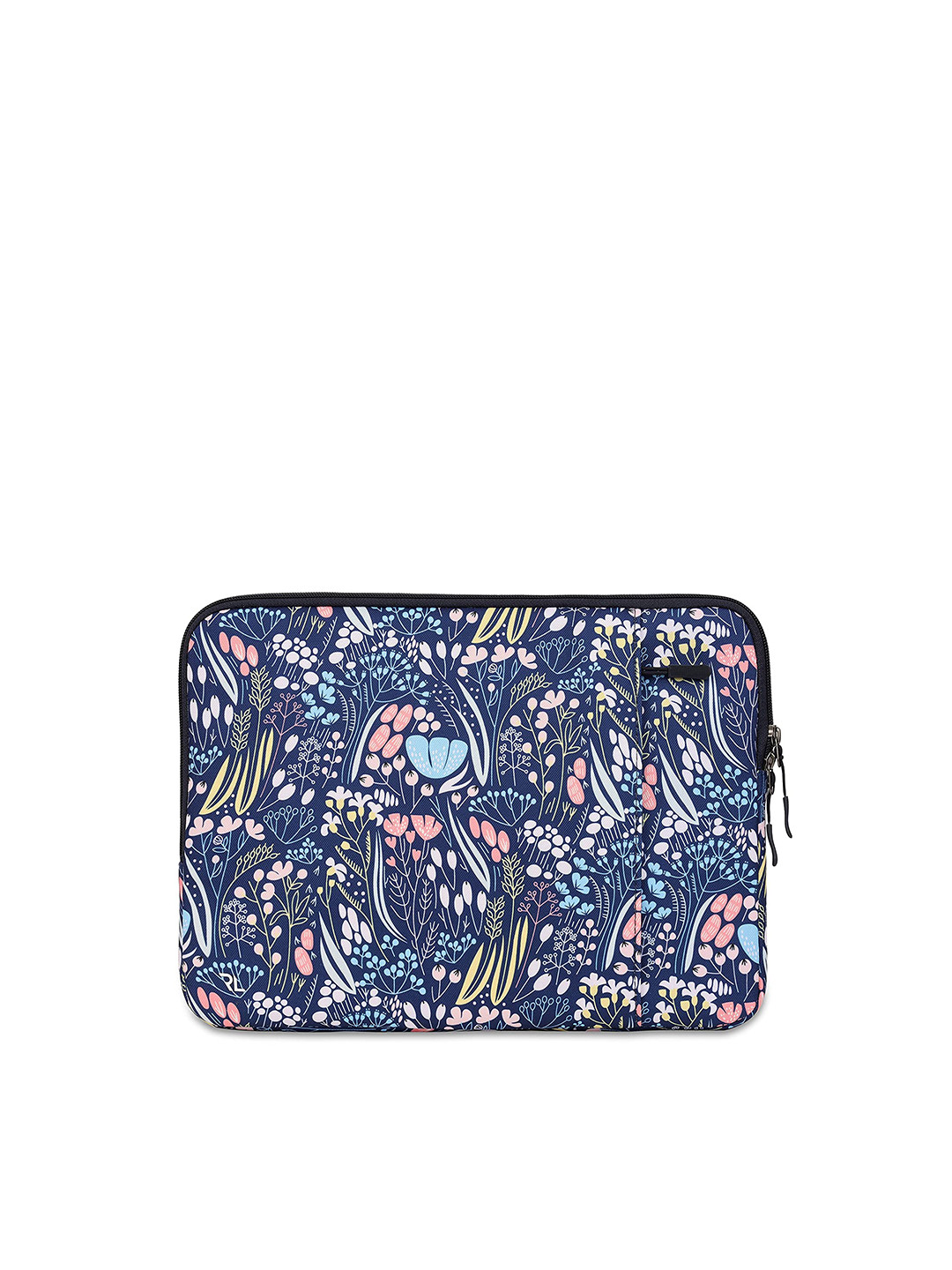 Red Lemon Unisex Navy Blue & Pink Printed Laptop Bag