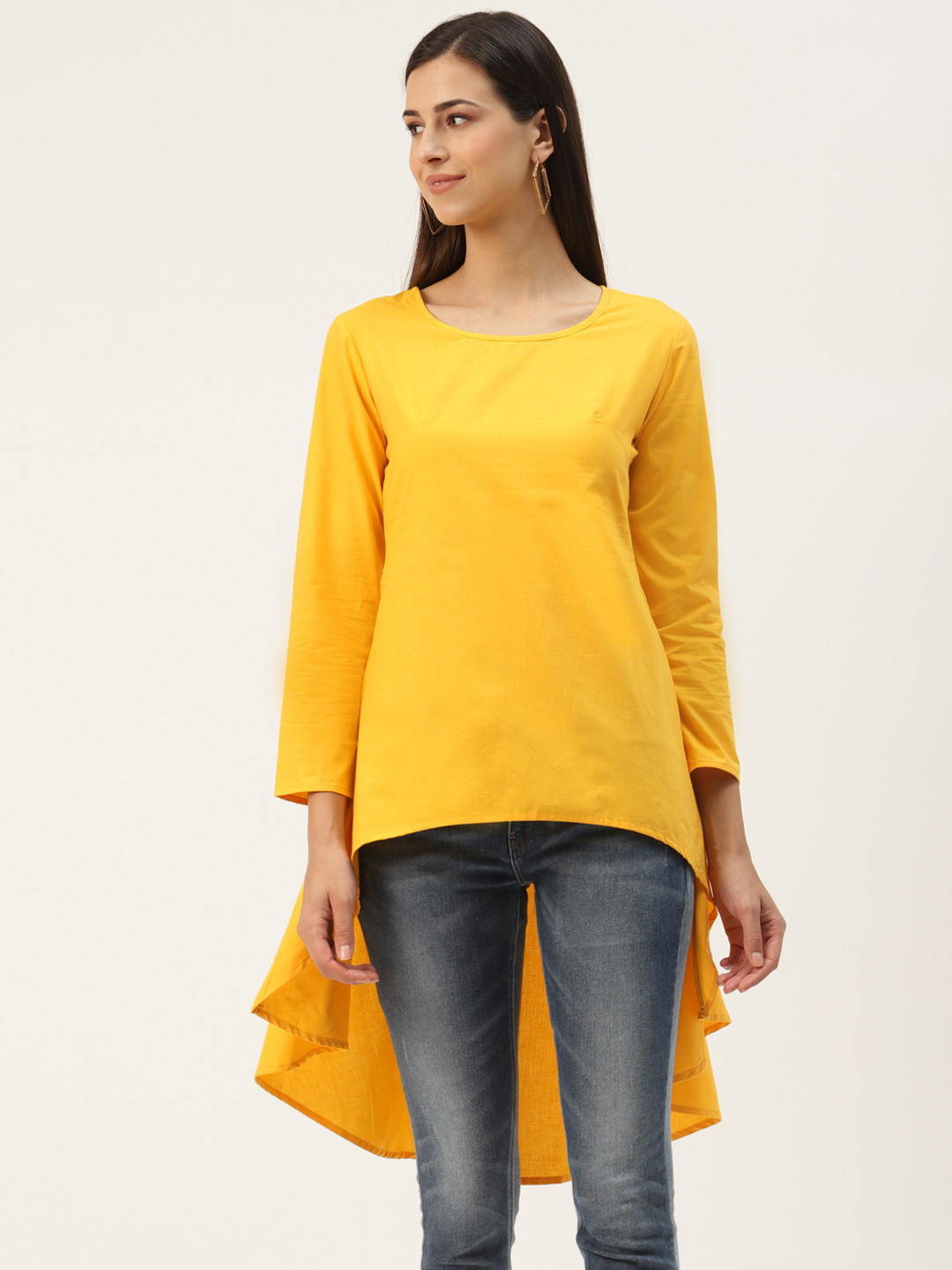 BRINNS Mustard Yellow High-Low Longline Top