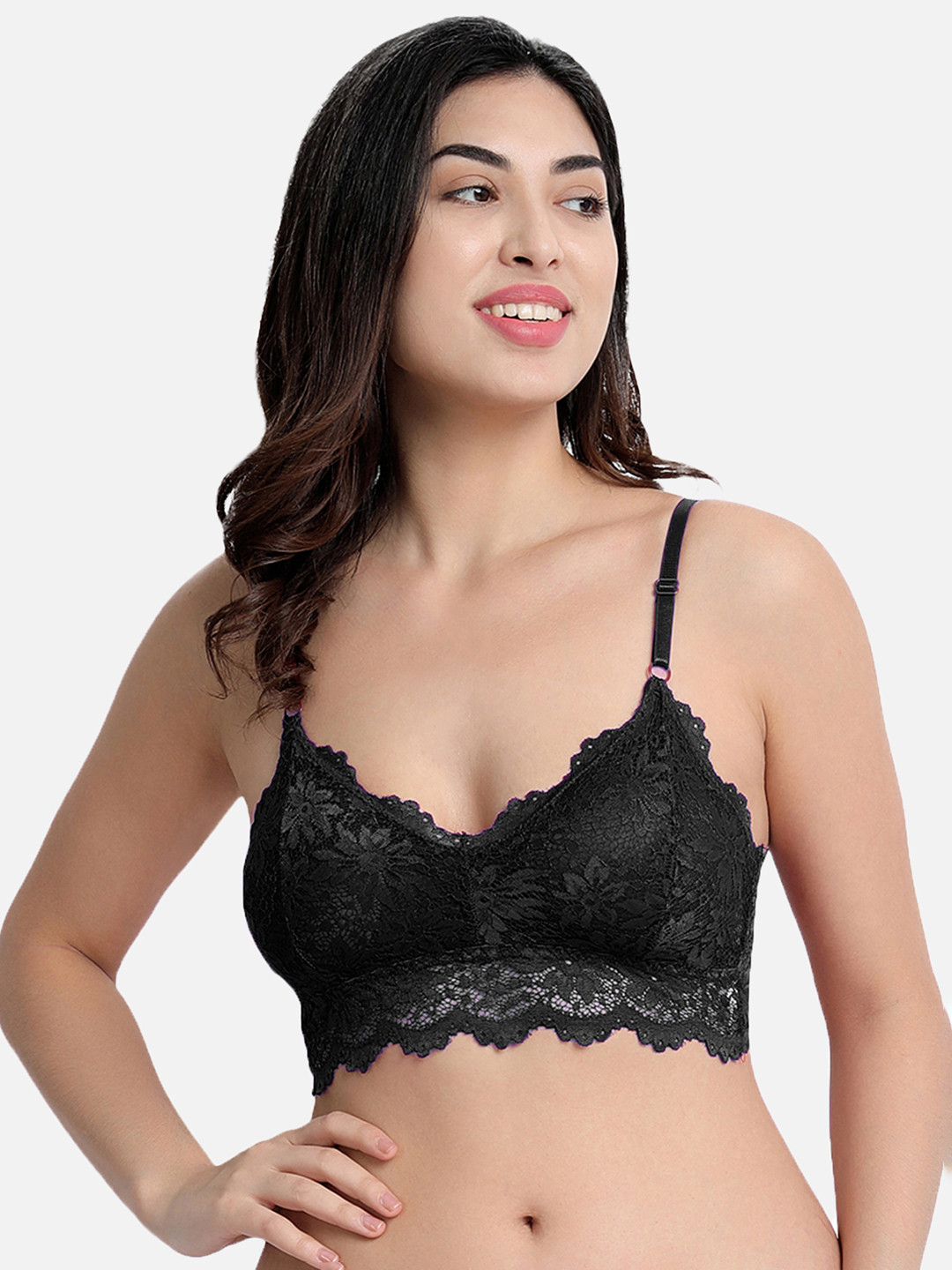 Spiaty Black Bralette Bra Lightly Padded
