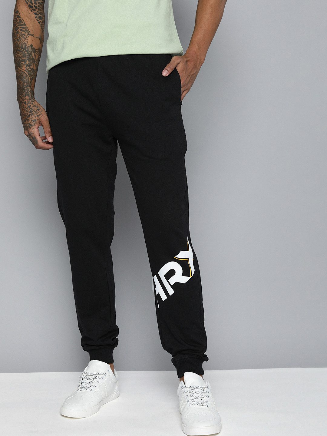 HRX by Hrithik Roshan Men Brand Logo Printed Pure Cotton Lifestyle Joggers