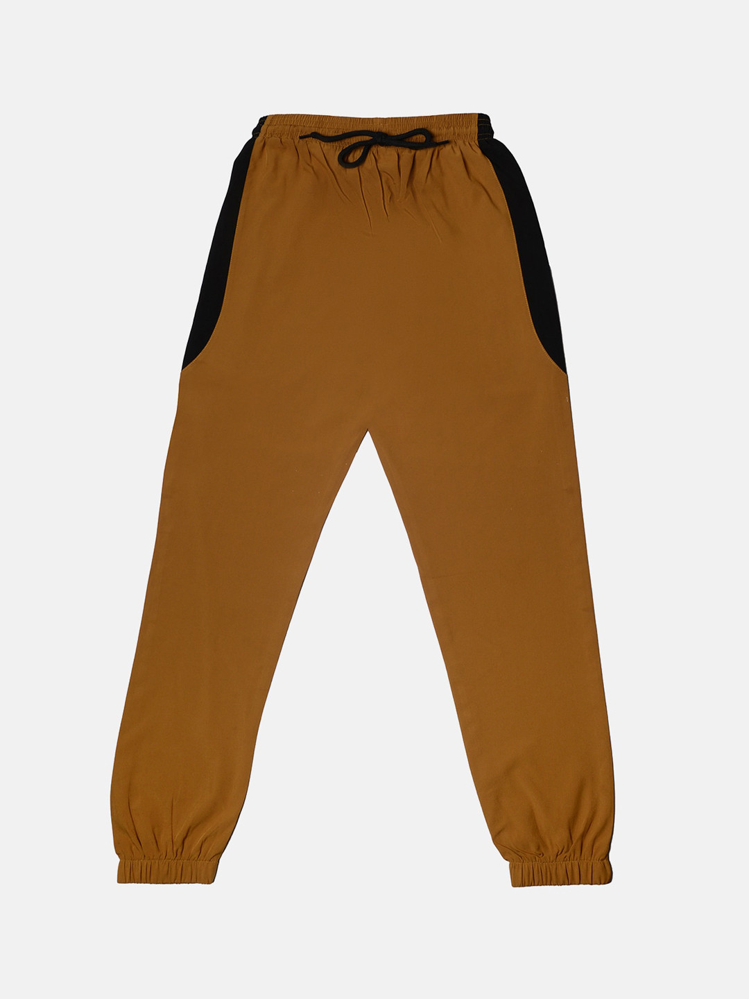 TINY HUG Boys Mustard Yellow Solid Slim-Fit Jogger