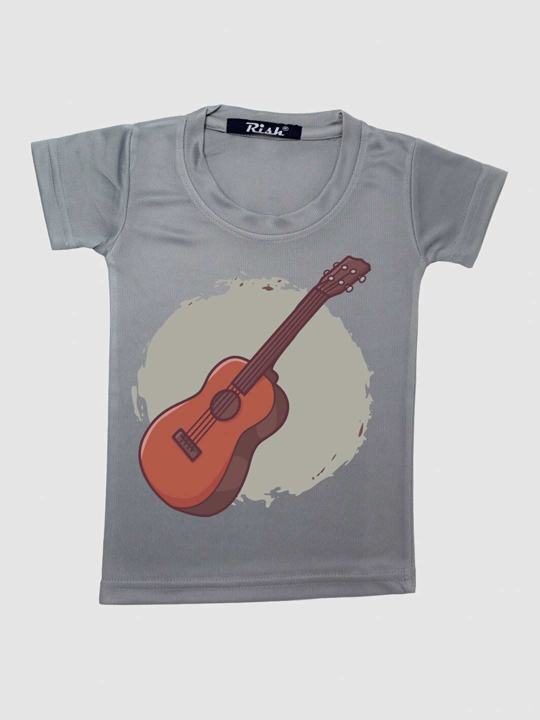 RISH Boys Grey Violin Printed T-shirt
