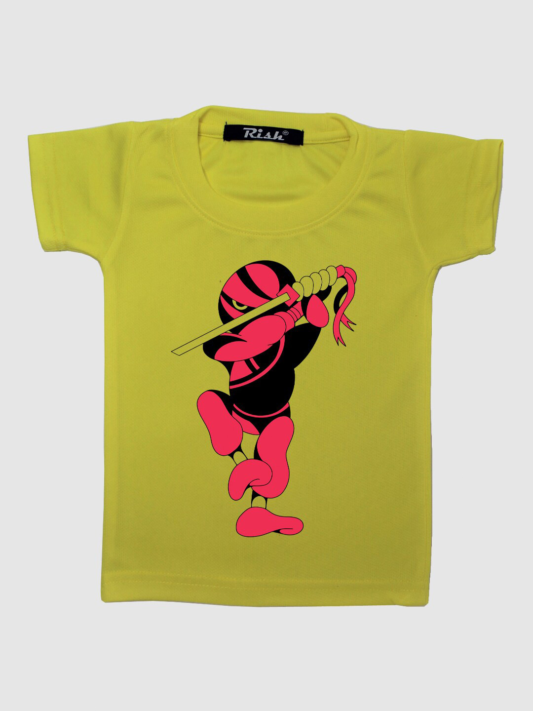 RISH Kids Yellow Ninja Printed T-shirt