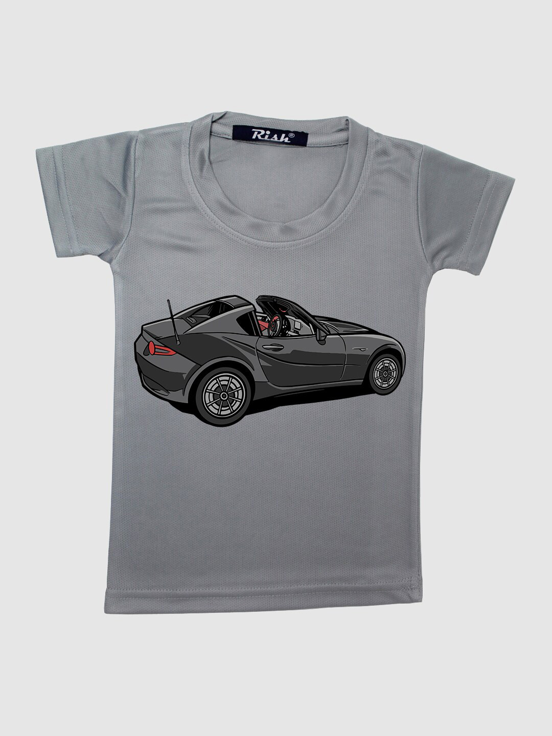 RISH Kids Grey Car Printed T-shirt