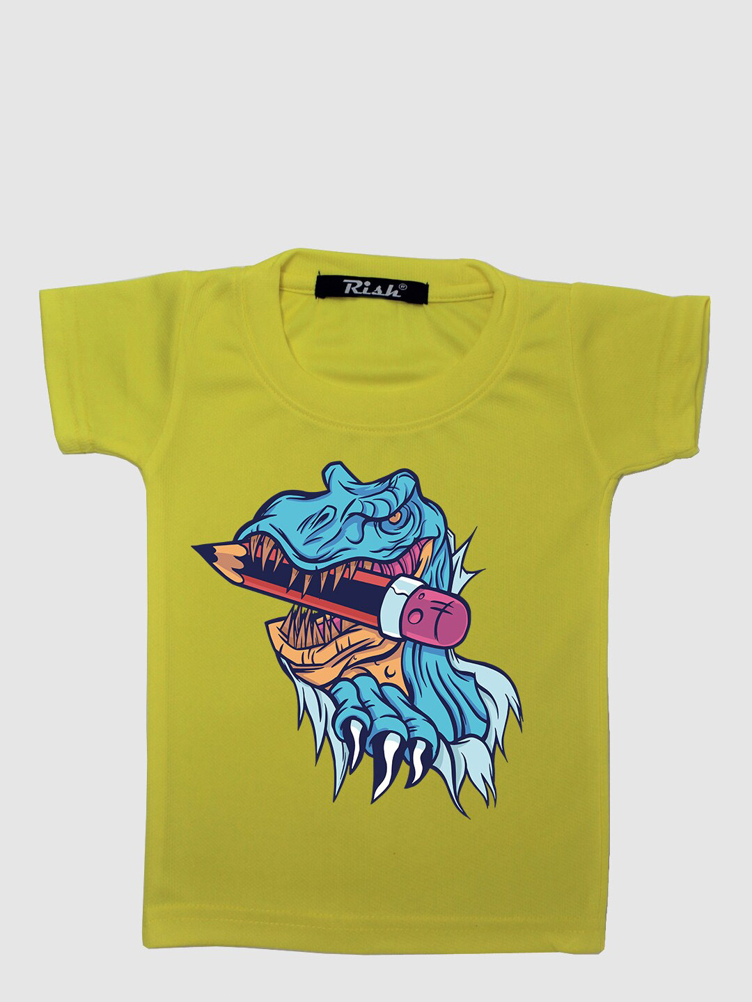 RISH Kids Yellow Dinosaur Oversized T-shirt