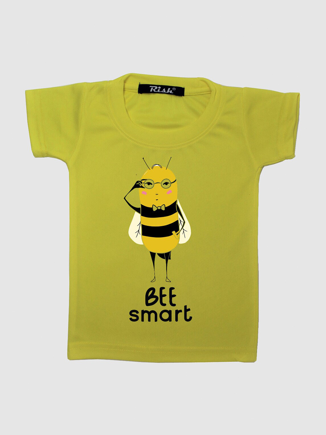 RISH Kids Yellow Be Smart Printed Oversized T-shirt