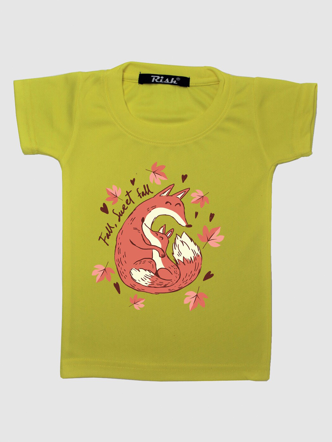 RISH Kids Yellow Fox In Autumn Printed T-shirt