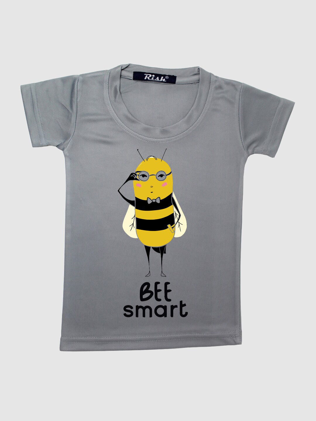 RISH Kids Grey Be Smart Printed T-shirt