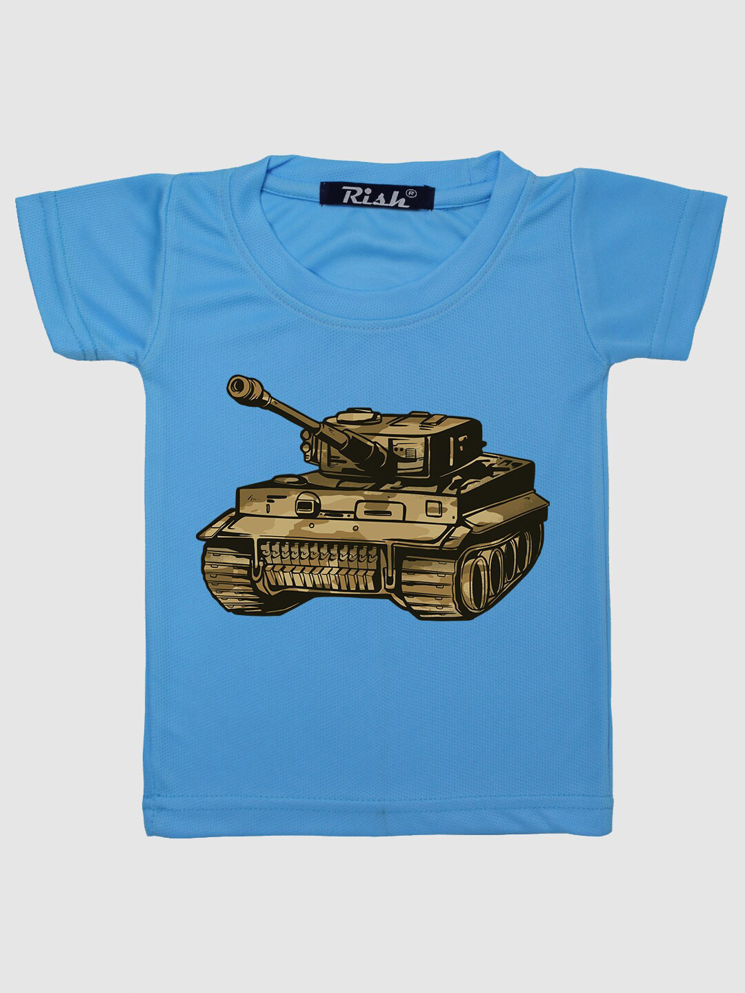 RISH Kids Blue Military Tank Printed Oversized T-shirt