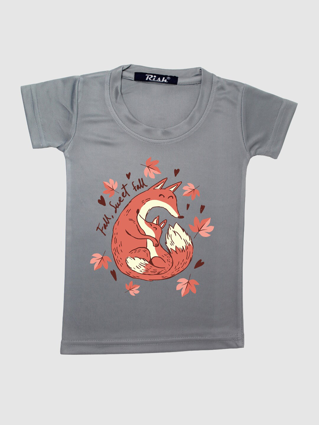 RISH Kids Grey Fox In Autumn Printed T-shirt