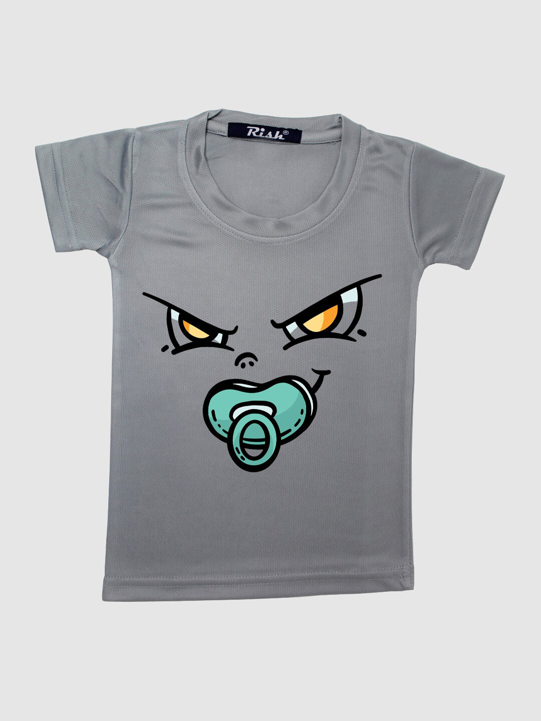 RISH Kids Grey Angry Baby Face Printed T-shirt