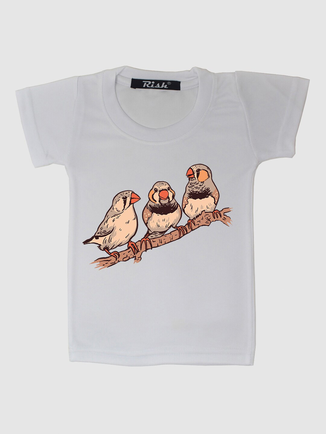 RISH Boys White Printed T-shirt