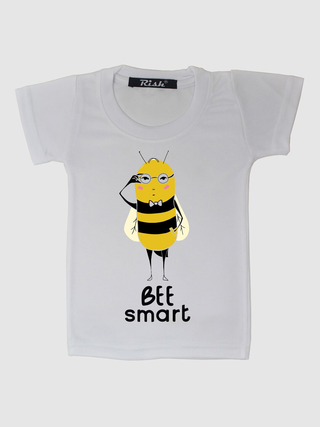 RISH Kids White Be Smart Printed Oversized T-shirt