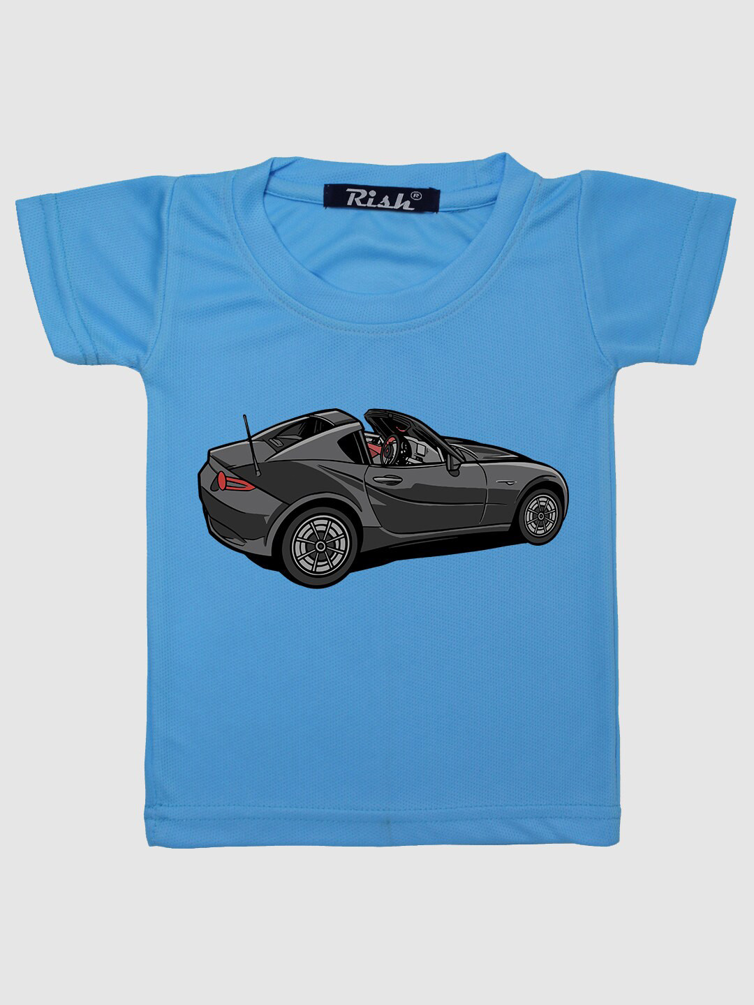 RISH Kids Blue Car Printed Oversized T-shirt