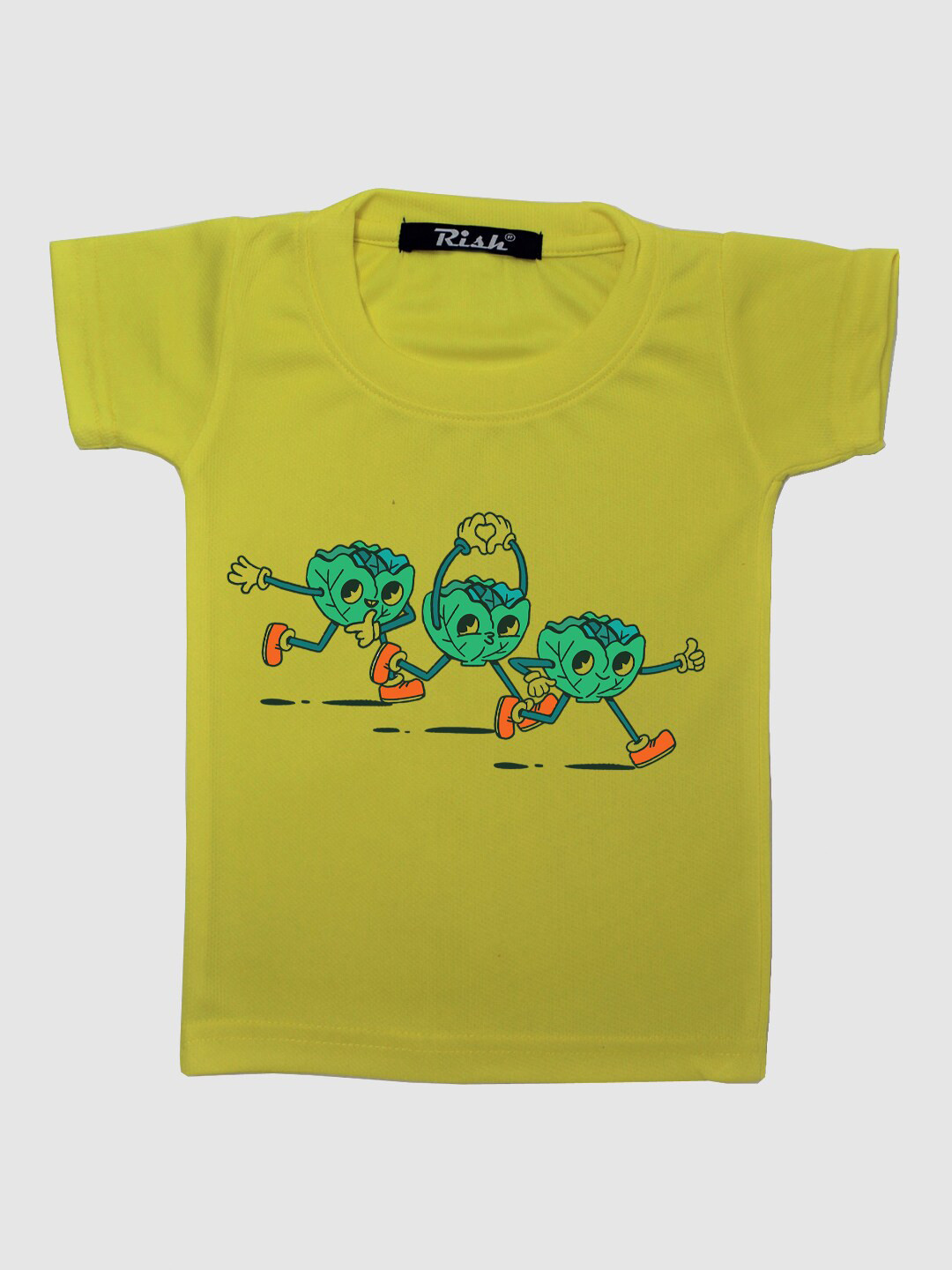 RISH Kids Yellow Lettuce Printed Oversized T-shirt