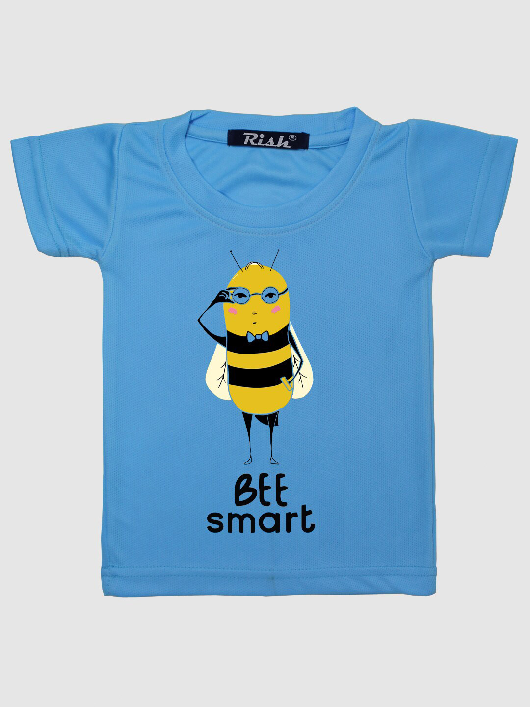 RISH Kids Blue & Yellow Be Smart Printed Oversized T-shirt