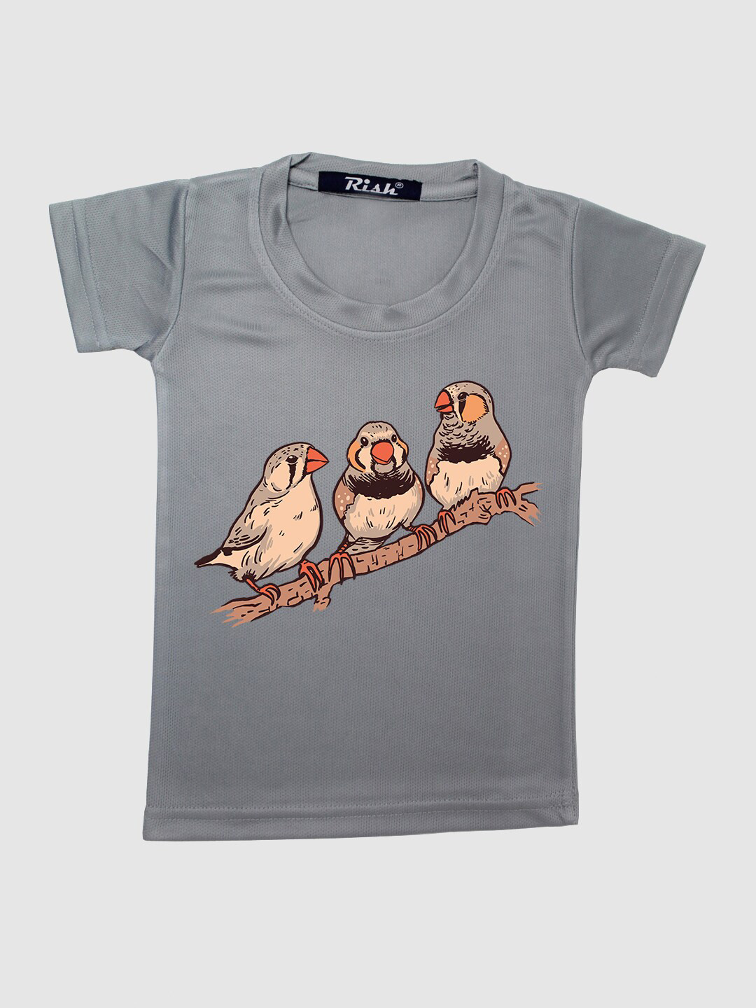 RISH Boys Grey Printed T-shirt