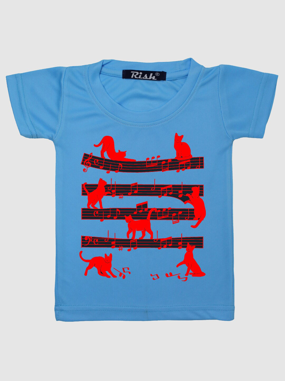 RISH Kids Blue Music & Friend Printed T-shirt