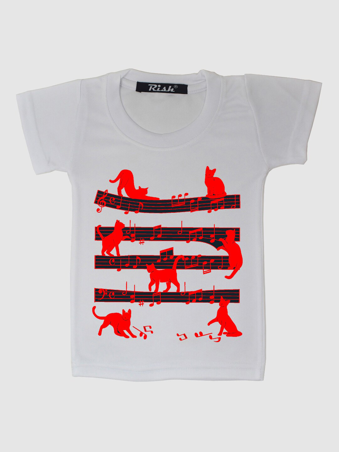 RISH Kids White Music & Friend Printed T-shirt