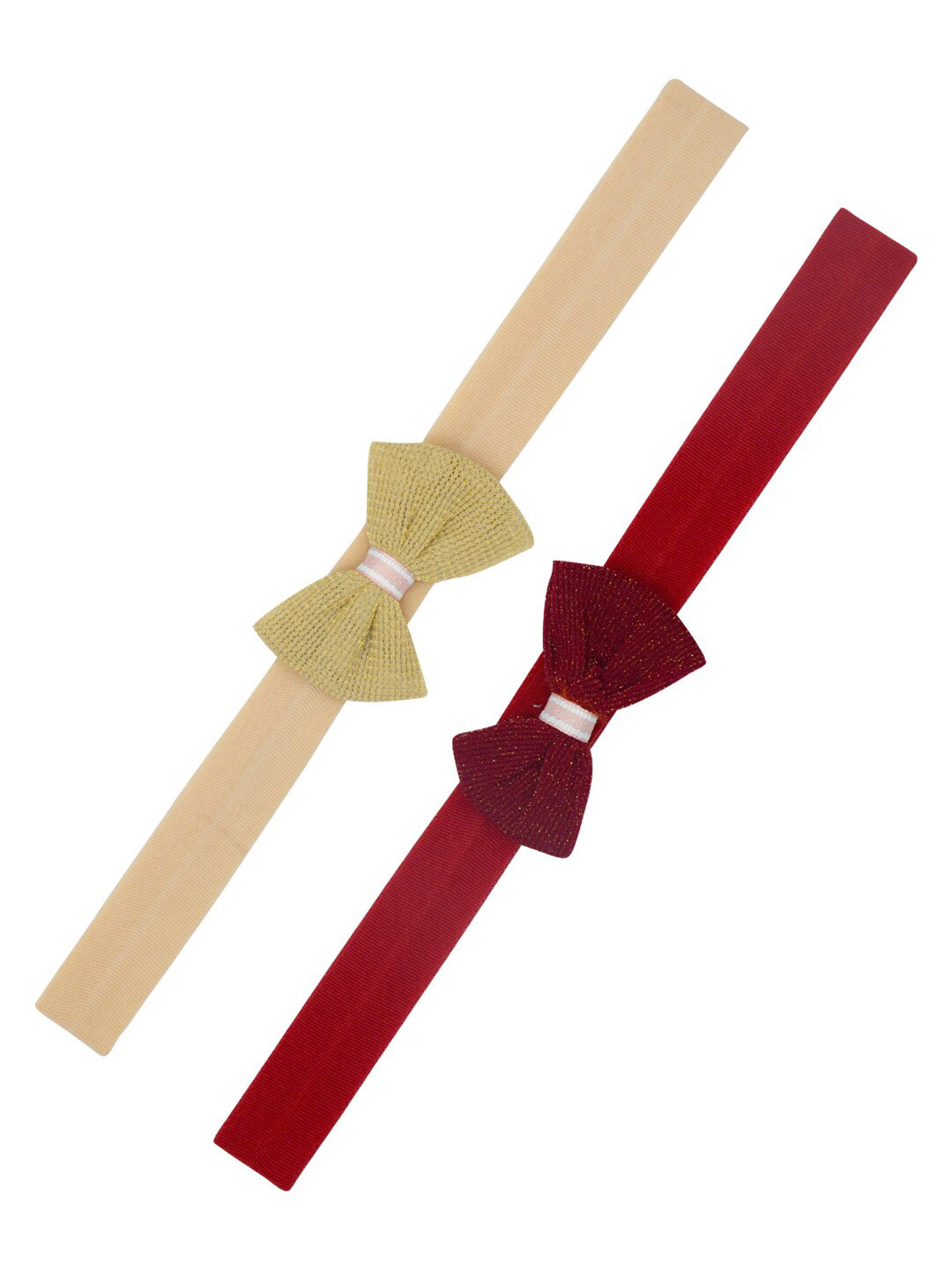 FUNKRAFTS Girls Red & Cream-Coloured Set of 2 Hairband