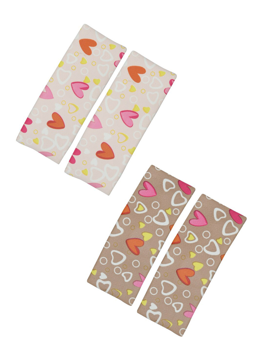 FUNKRAFTS Kids-Girls Pink & Brown Set of 4 Bobby Pins