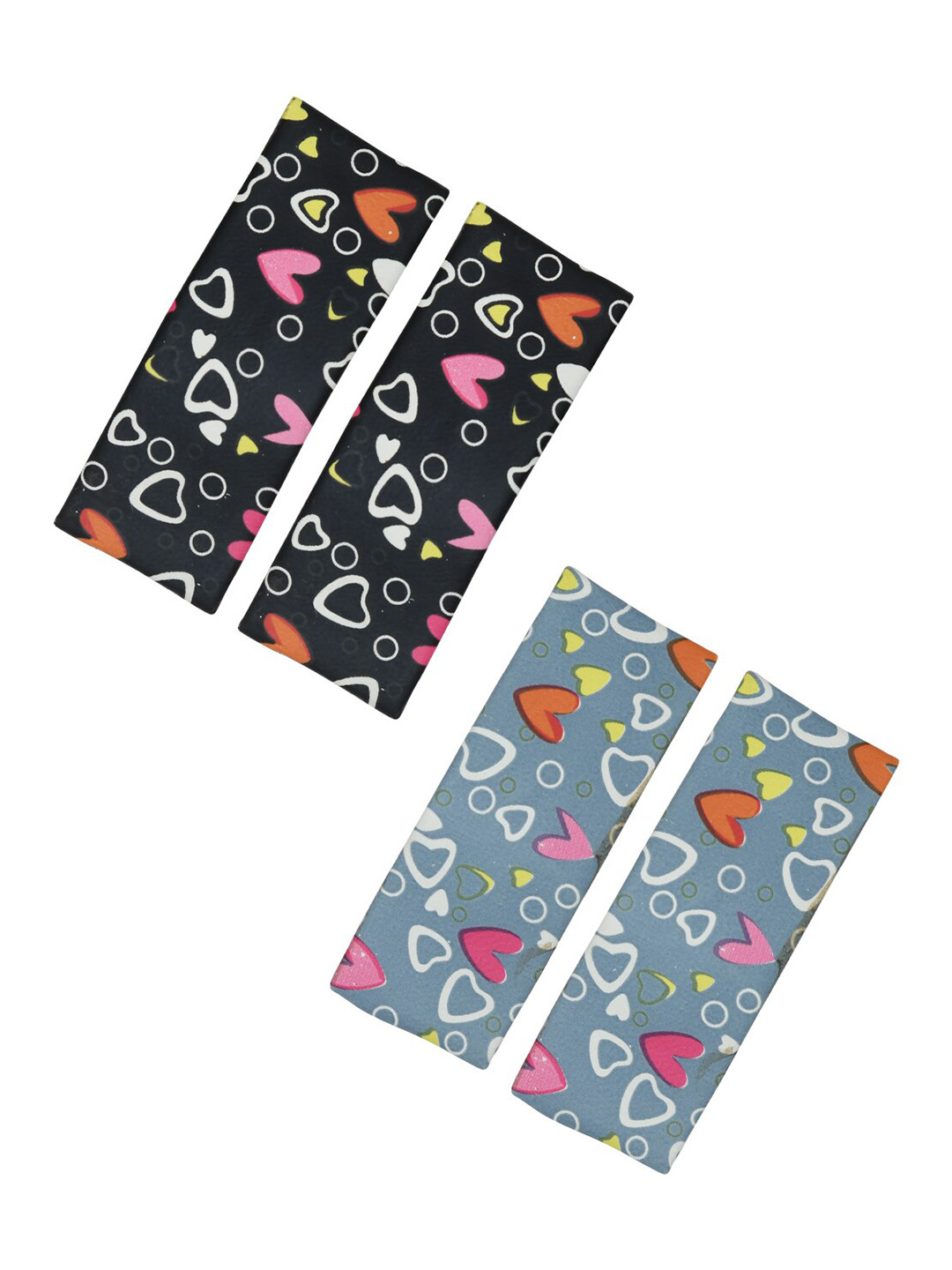 FUNKRAFTS Girls Black & Grey Set of 4 Bobby Pins