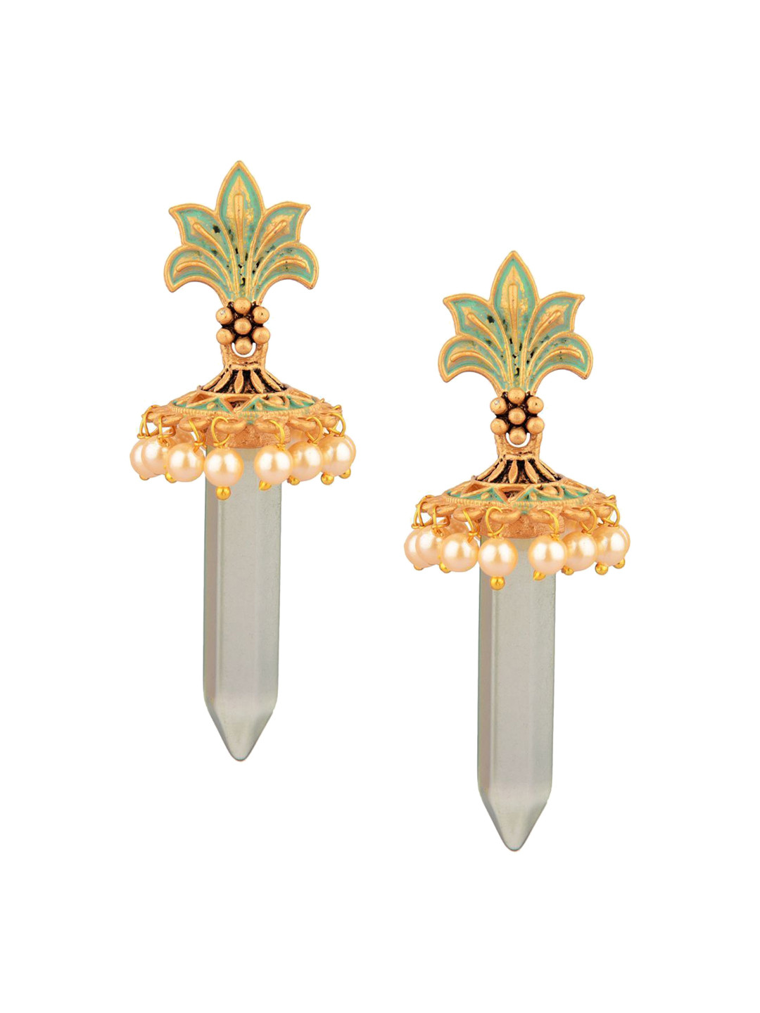 Efulgenz Grey Classic Ear Cuff Earrings