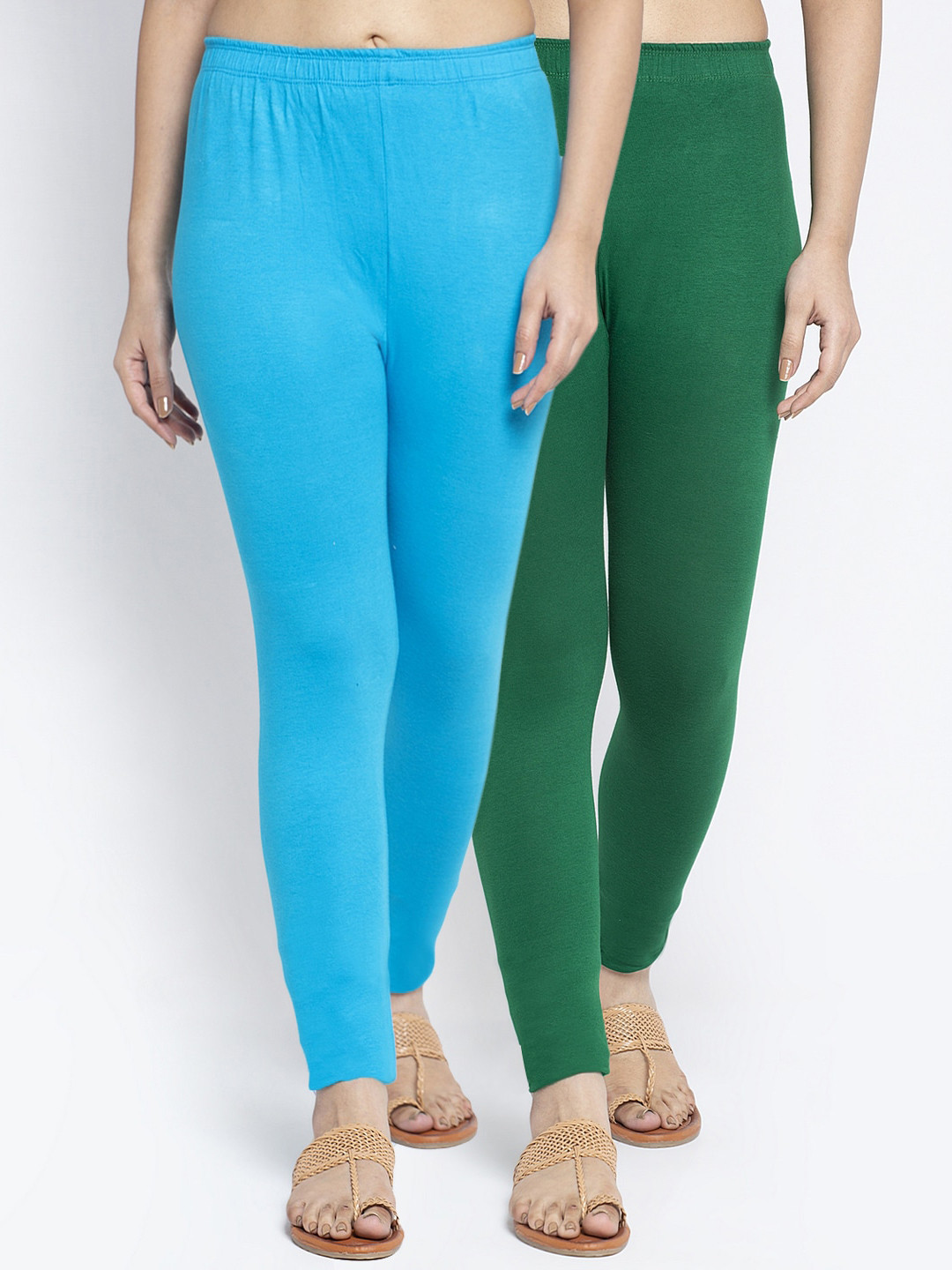 Jinfo Women's Pack Of 2 Solid Ankle Length Leggings