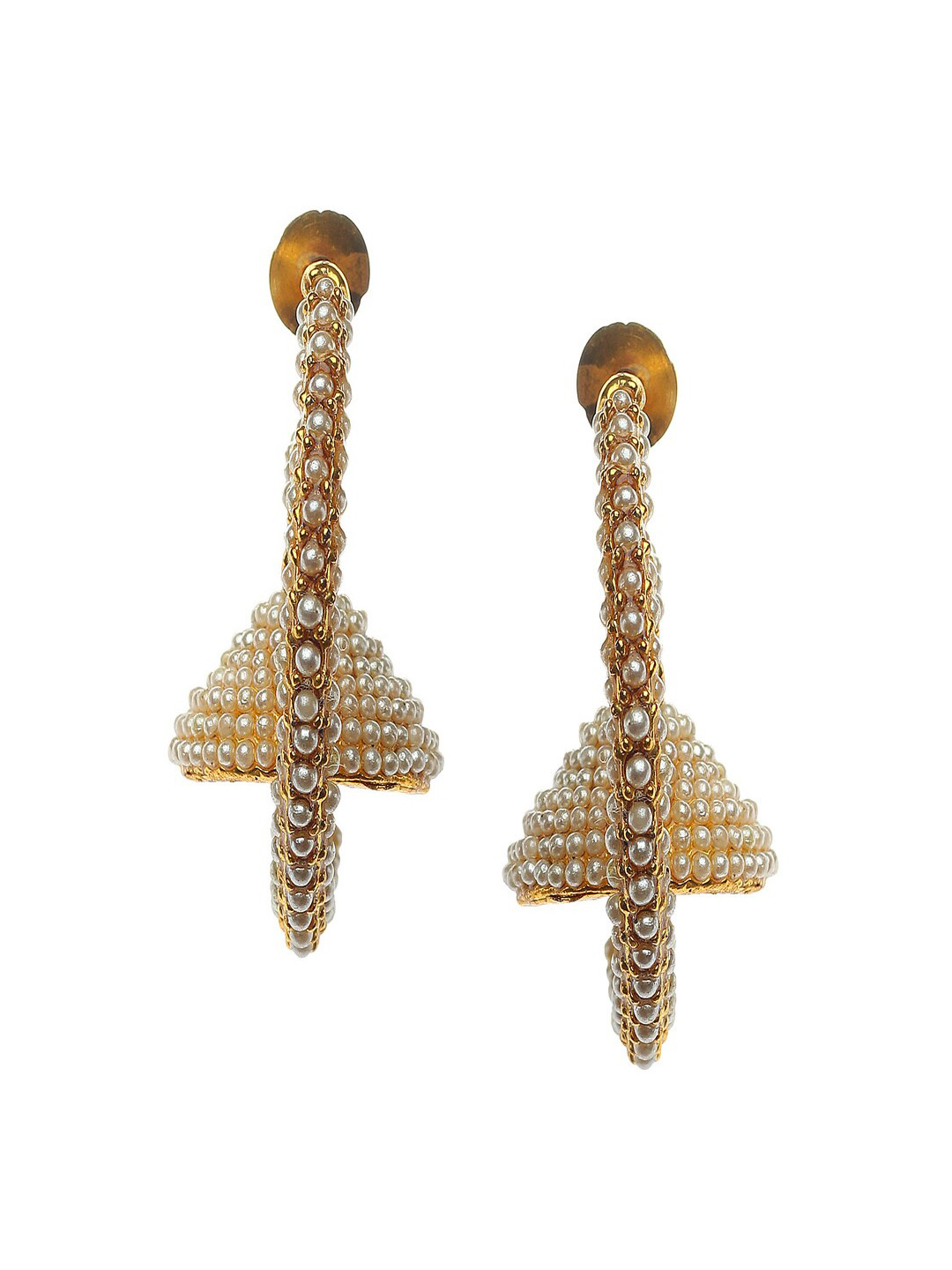 Runjhun Women Gold-Toned Contemporary Hoop Earrings