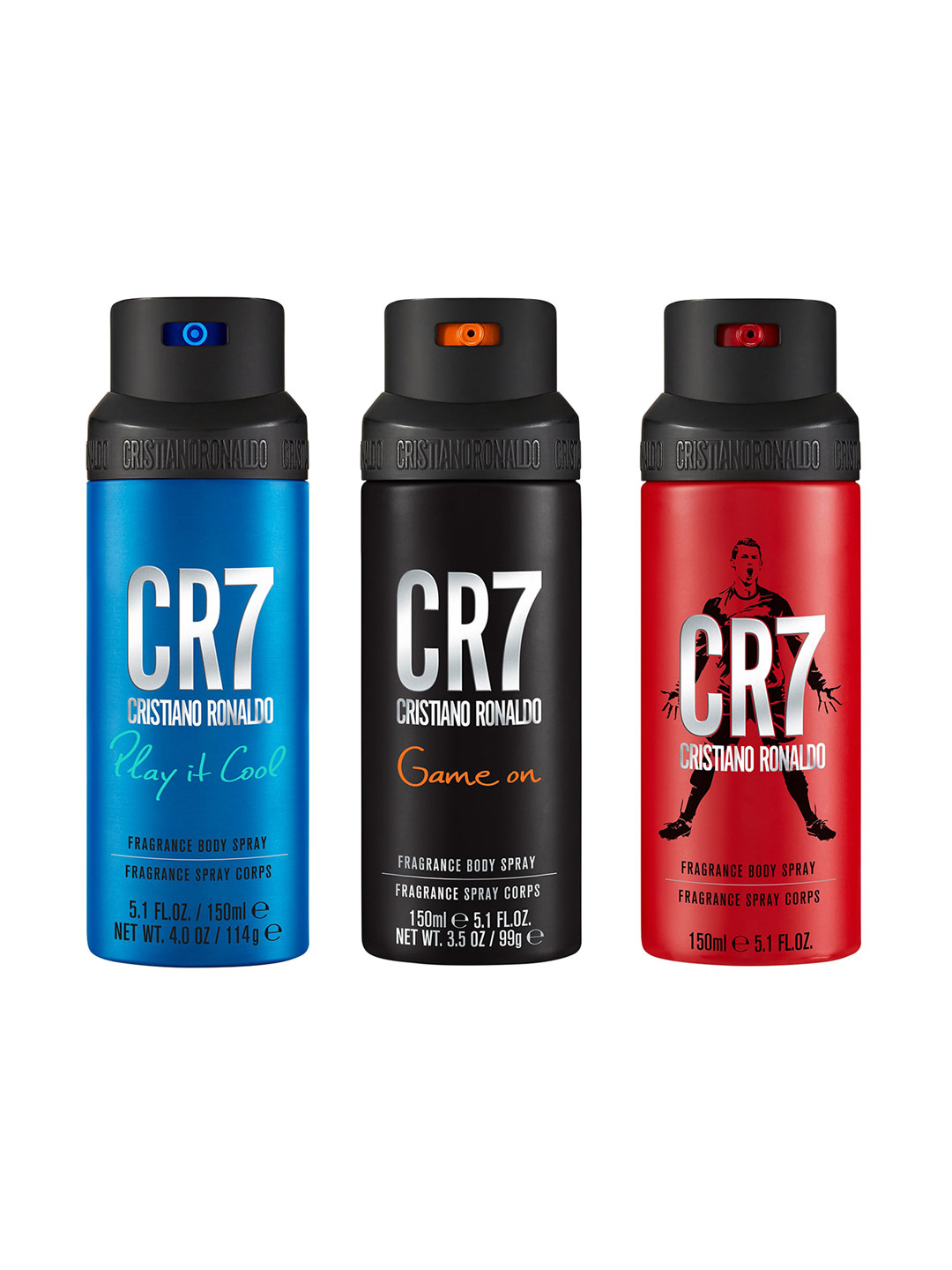 CRISTIANO RONALDO Men Set Of 3 CR7, Game On & Play It Cool Deo Combo 450 ml Each