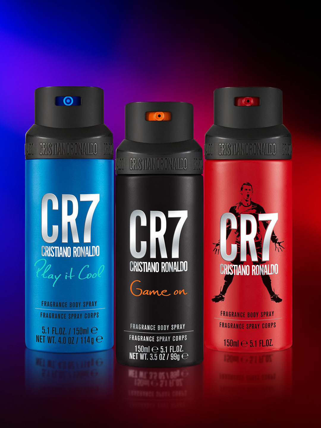 CRISTIANO RONALDO Men Set Of 2 CR7 Body Spray - 150ml Each