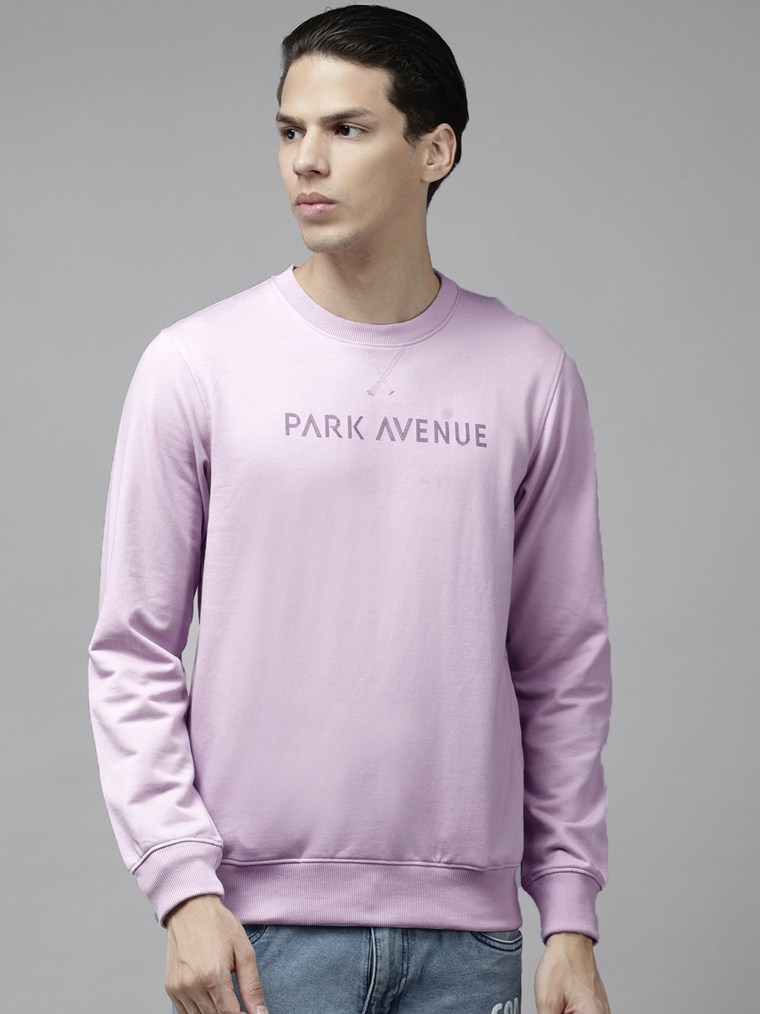 Buy Park Avenue Men Lavender Brand Logo Printed Sweatshirt Sweatshirts for Men 19058068 Myntra