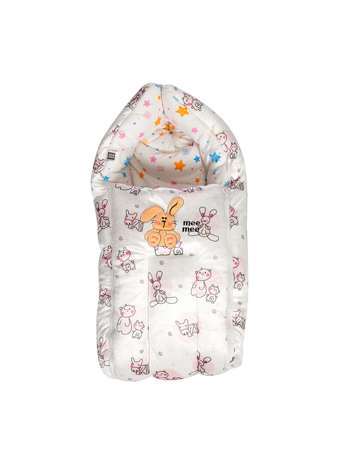 MeeMee Infant Kids Pink & White Printed Sleeping Bag