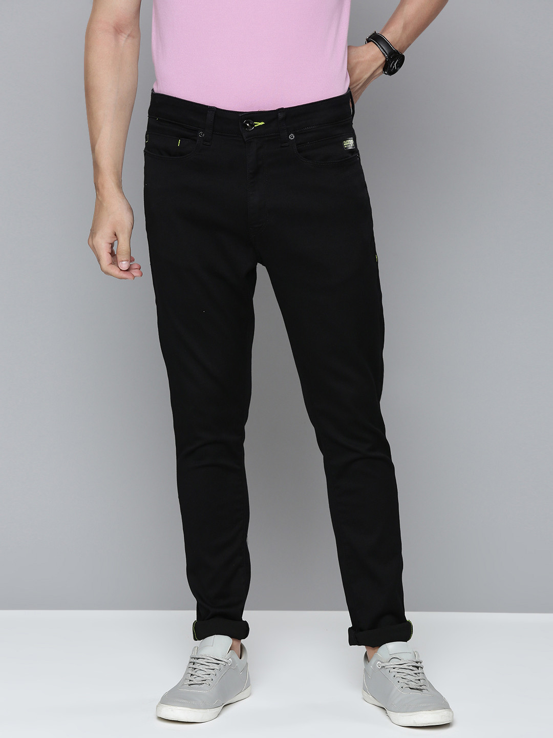 Flying Machine Men Black Billy Slim Fit Mid-Rise Clean Look Stretchable Jeans