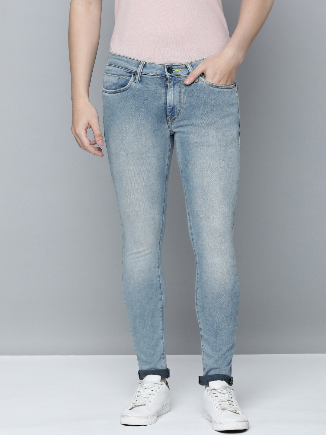 Flying Machine Men Jackson Super Skinny Fit Heavy Fade Stretchable Jeans