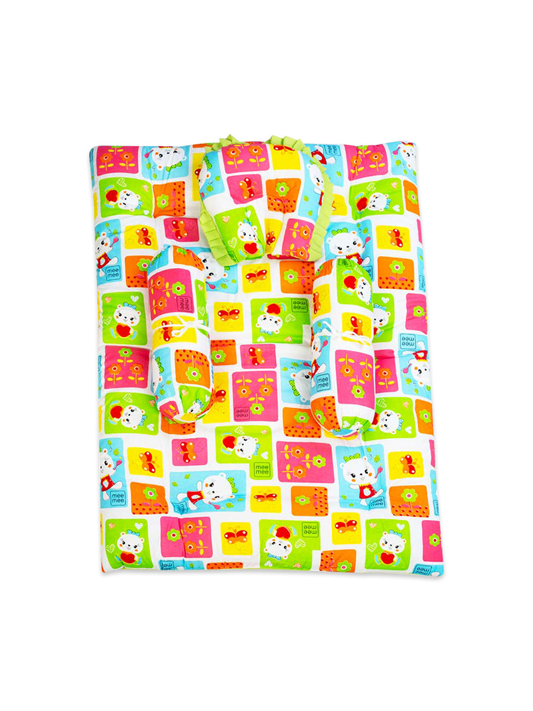 MeeMee Kids Green Printed Baby Bedding Set