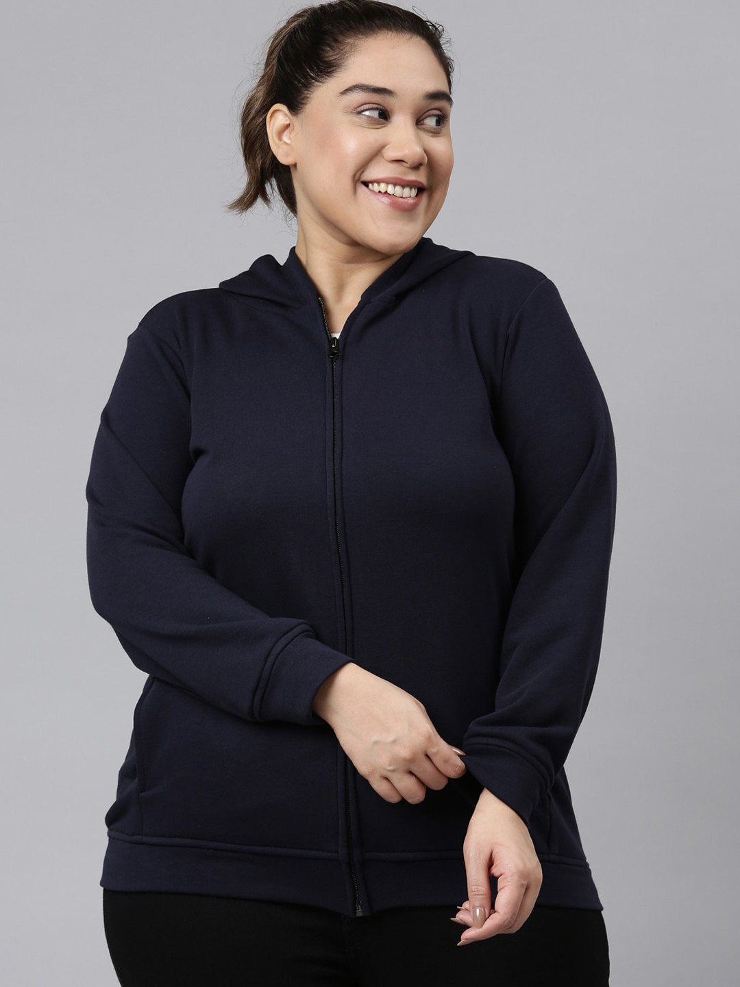 The Pink Moon Women Navy Blue Sporty Jacket