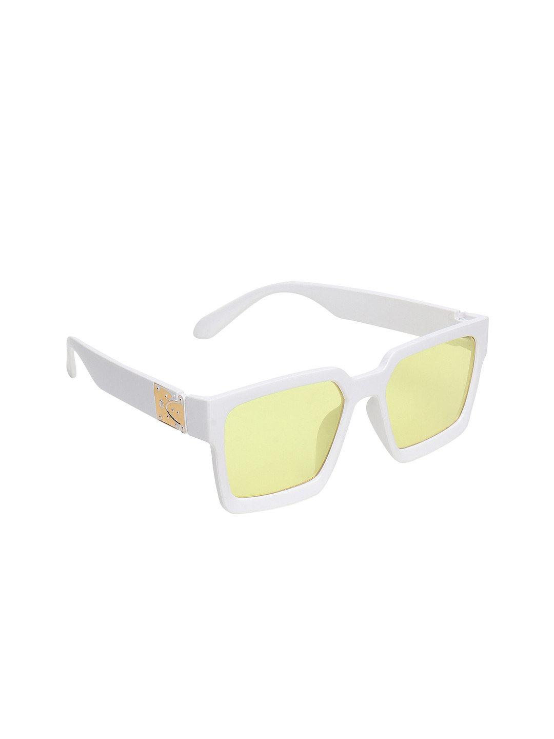 GARTH Unisex Yellow Lens & White Sunglasses with UV Protected Lens GRT_JM_WHT_YLW