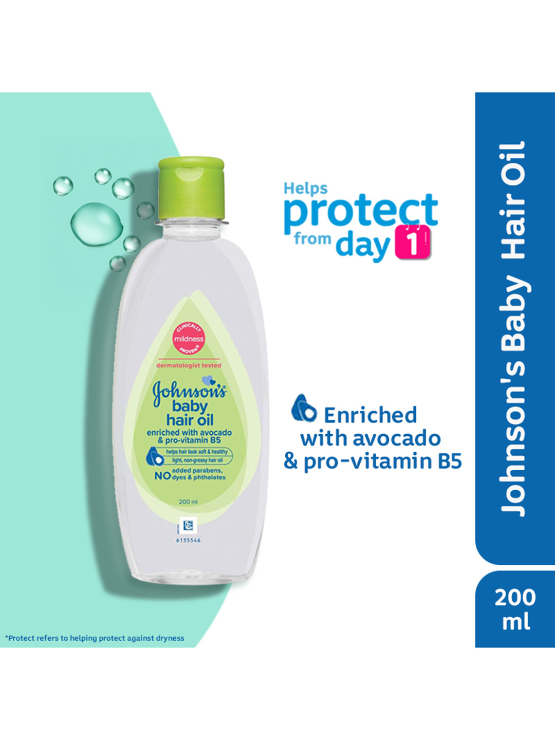 Johnsons Baby Hair Oil with Avocado & Pro Vitamin B5 - 200 ml